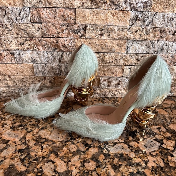 Keeyahri Jenine fairytale pointed toe d’Orsay pump mint green heels shoes - Picture 7 of 9